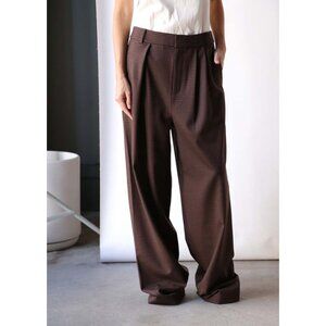Tibi "Jett Suiting" Asymetrical "Stella" Pants in Brown, Size 8